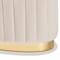 Baxton Studio Kirana Glam and Luxe Beige Velvet Fabric and Gold PU Leather Ottoman 175-11240-Zoro - alternate 2